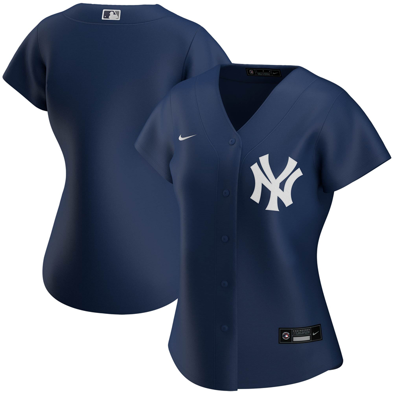 2020 MLB Women New York Yankees Nike Navy Alternate 2020 Replica Team Jersey 1->women mlb jersey->Women Jersey